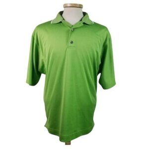 FootJoy Men's Large Green Golf Polo Short Sleeve Shirt Polyester